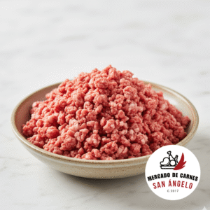 Carne molida mixta fresca San Ángelo — mezcla de res y cerdo ideal para hamburguesas y guisos
