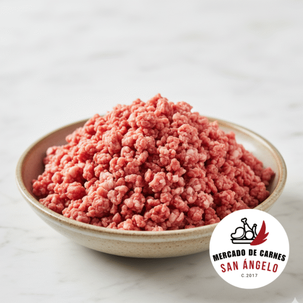 Carne molida mixta fresca San Ángelo — mezcla de res y cerdo ideal para hamburguesas y guisos